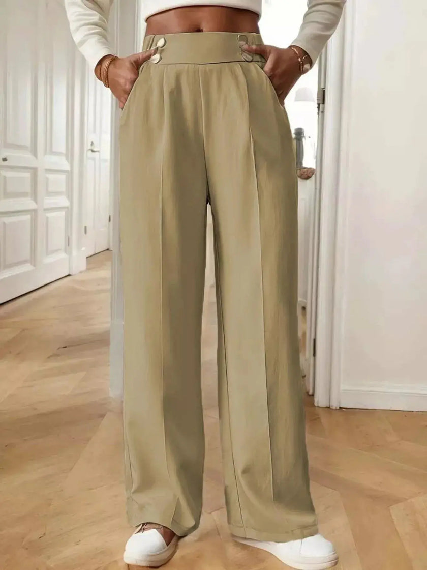 Full Size High Waisted Wide Leg Pants  Style Ratio