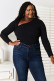 Basic Bae Asymmetrical Neck Long Sleeve Shirt  Style Ratio