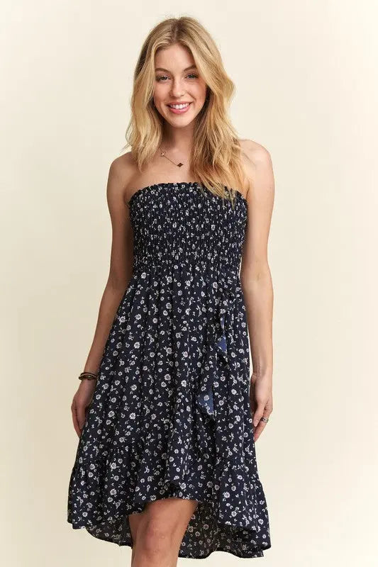 Adora Floral Tube Dress with Pockets Trendsi