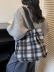 Plaid Pattern Casual Tote Bag  Style Ratio