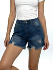 Distressed Frayed Hem Denim Shorts  Style Ratio