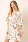 Mittoshop Flower Print Mocked Waist Mini Dress  Style Ratio