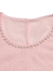 Floral Embroidered Pearl Trim Blouse  Style Ratio