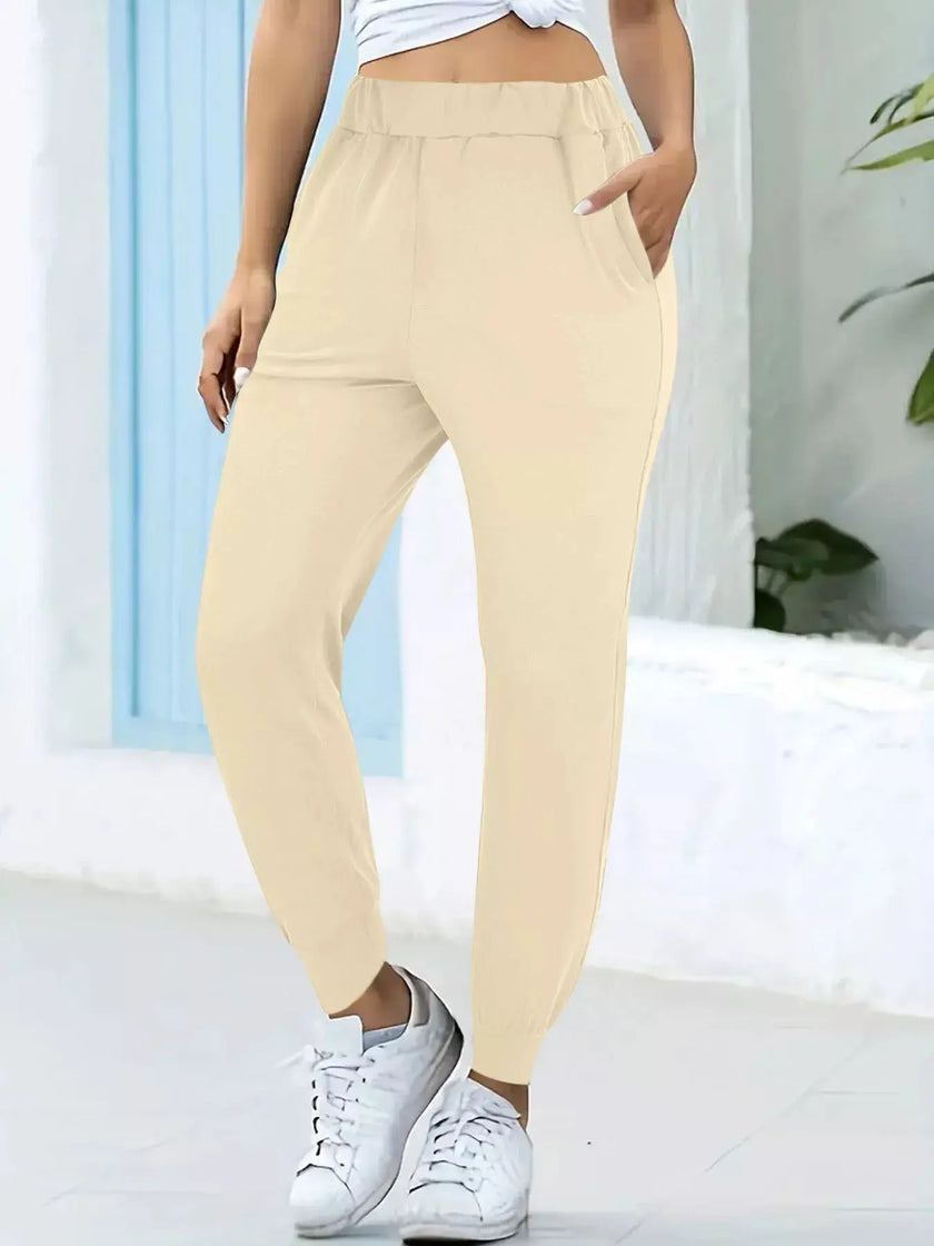 Comfortable Elastic Waist Casual Pants  Style Ratio