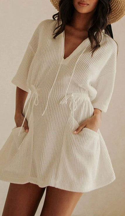 Relaxed Fit Half Sleeve Cover-Up  Style Ratio
