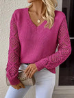 V-Neck Hollow-Out Sleeve Knit Sweater  Style Ratio