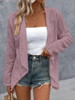 Eyelet Roll-Tab Sleeve Cardigan  Style Ratio
