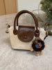Two-Tone Flap Decor Crossbody Bag with Charm  Style Ratio
