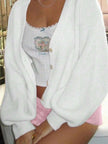 Ribbed Knit Open Front Cardigan with Cozy Oversized Fit  Style Ratio