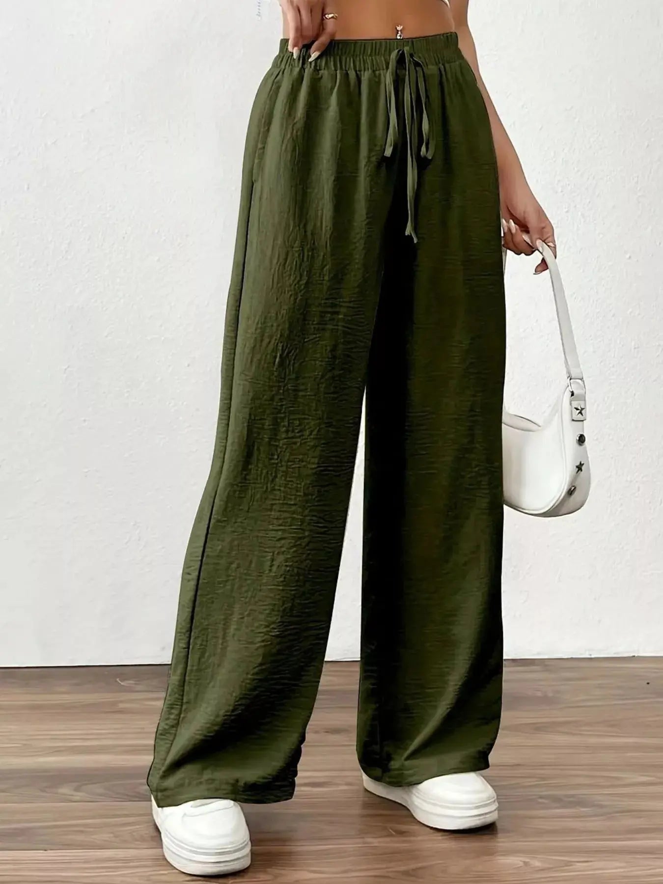 Casual Drawstring Wide Leg Pants  Style Ratio