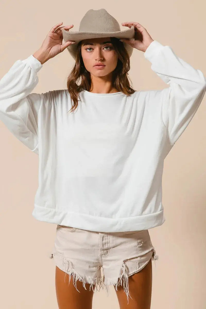 BiBi Loop Terry Pull Over With Cut Edge Band  Style Ratio