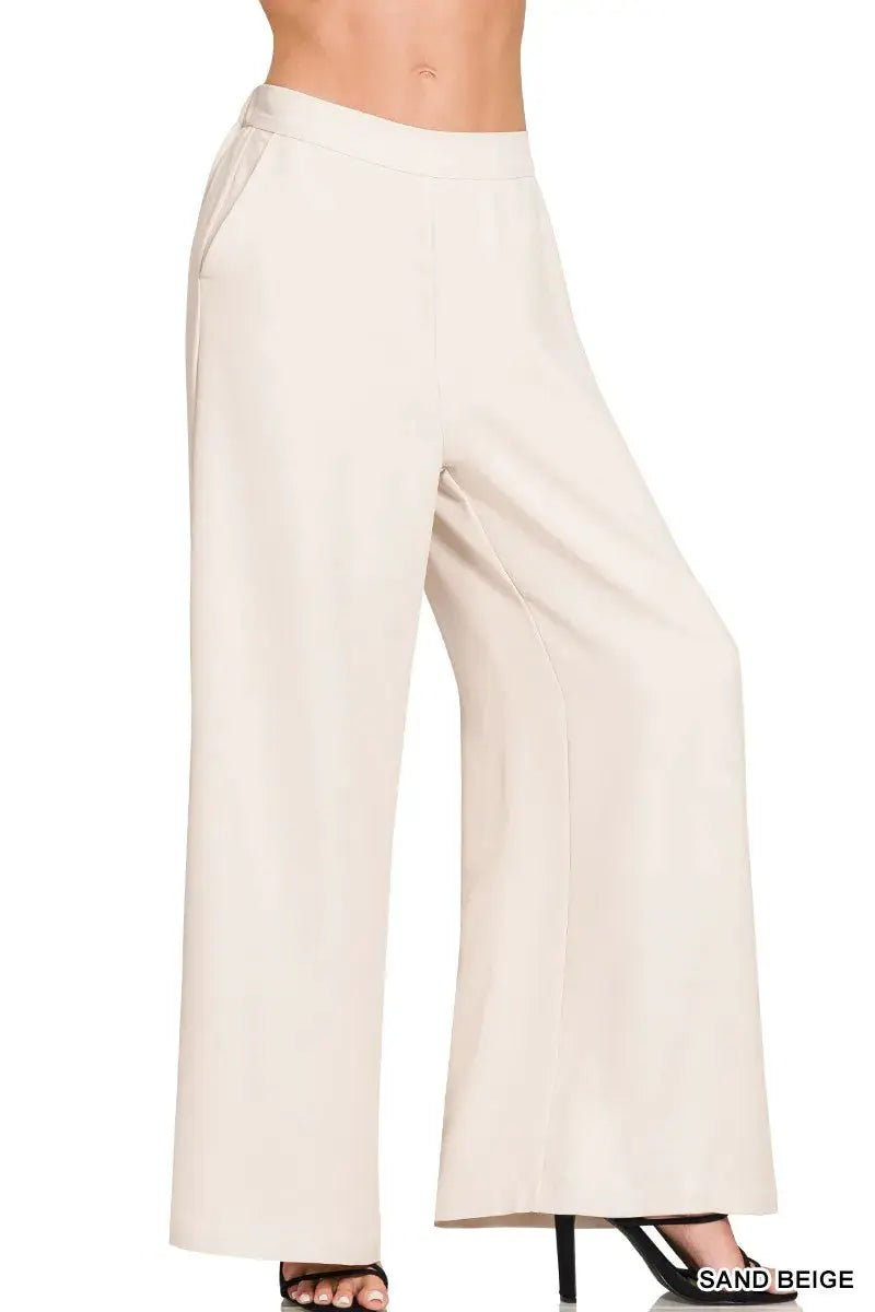 Zenana Relaxed Fit Elastic Waisted Wide Leg Pants  Style Ratio