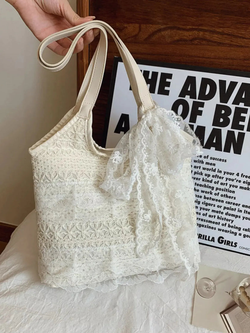 Lace Bowknot Woven Handbag  Style Ratio