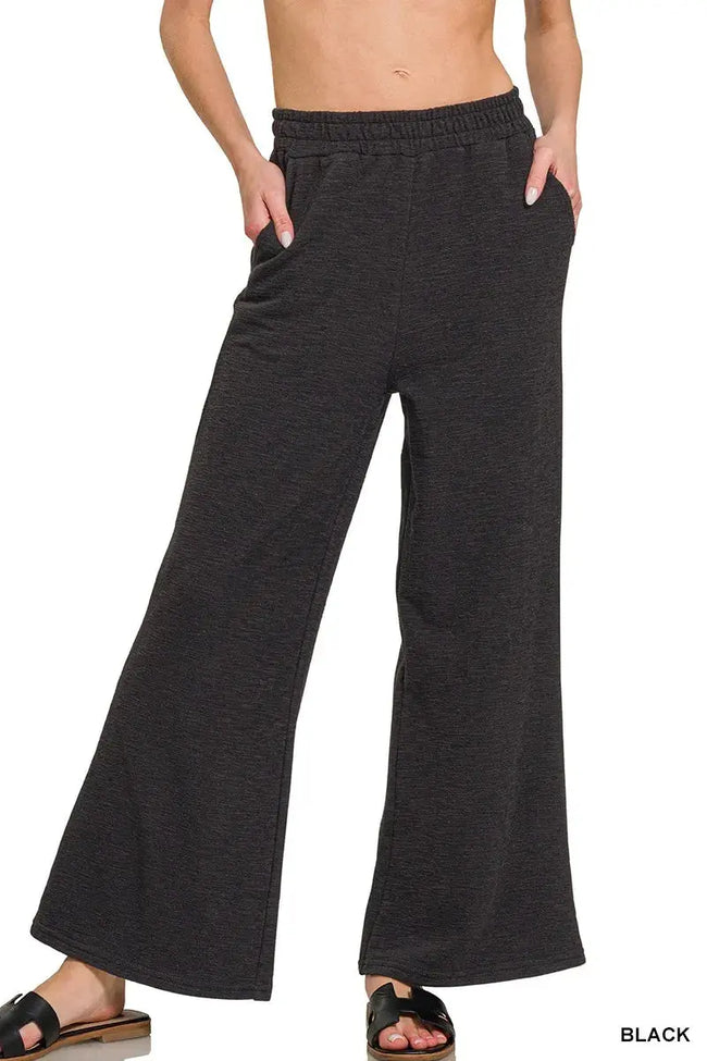Zenana Cotton Slub Wide Leg Pants  Style Ratio