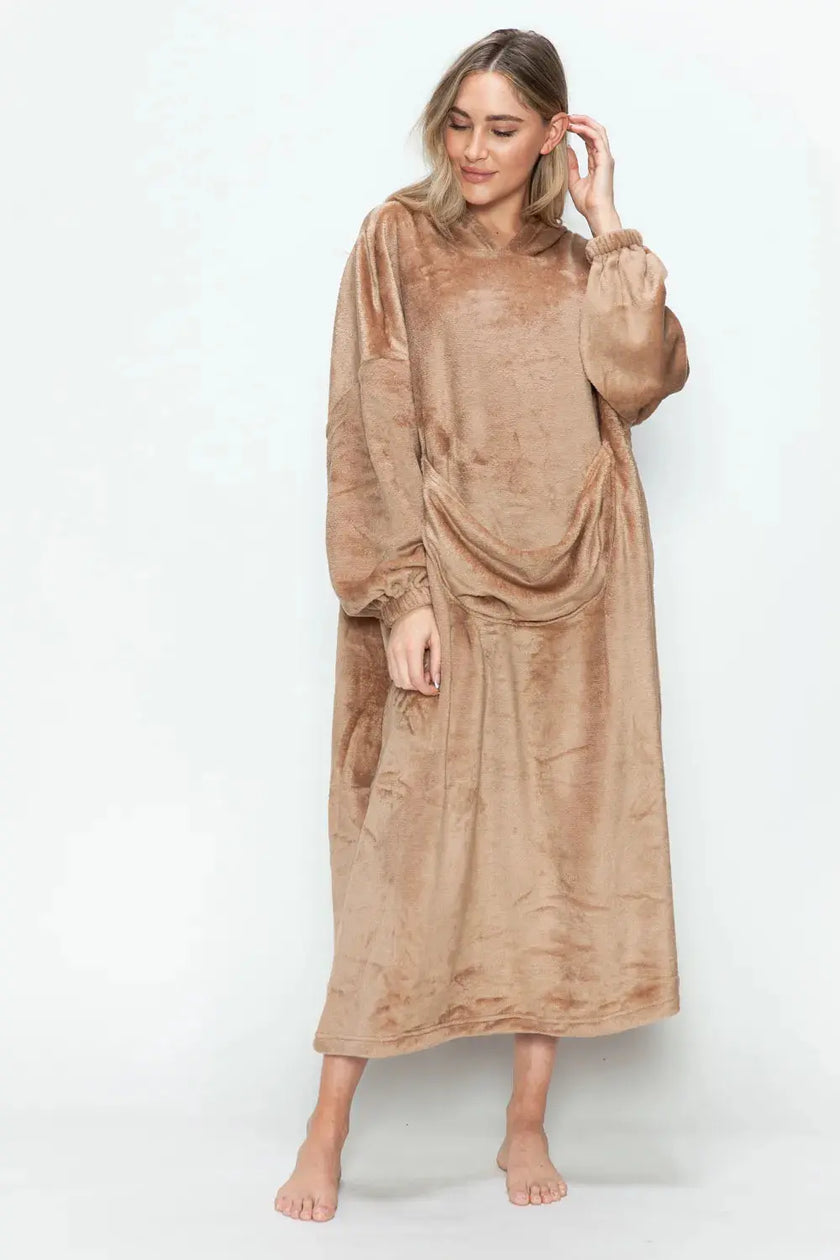 Double Take Pocketed Hooded Midi Lounge Dress  Style Ratio