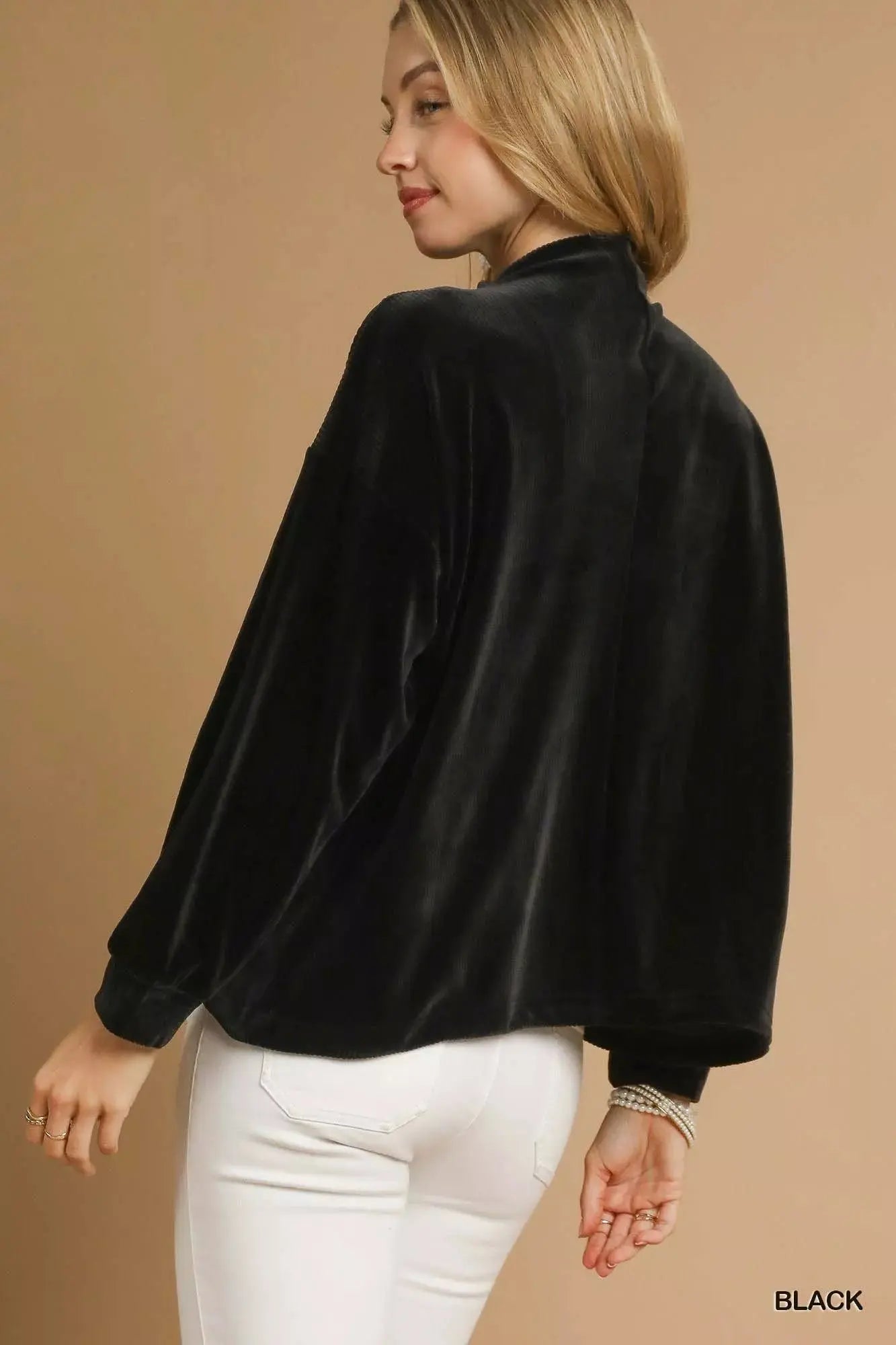 Umgee Ribbed Drawstring Hem Sweater  Style Ratio