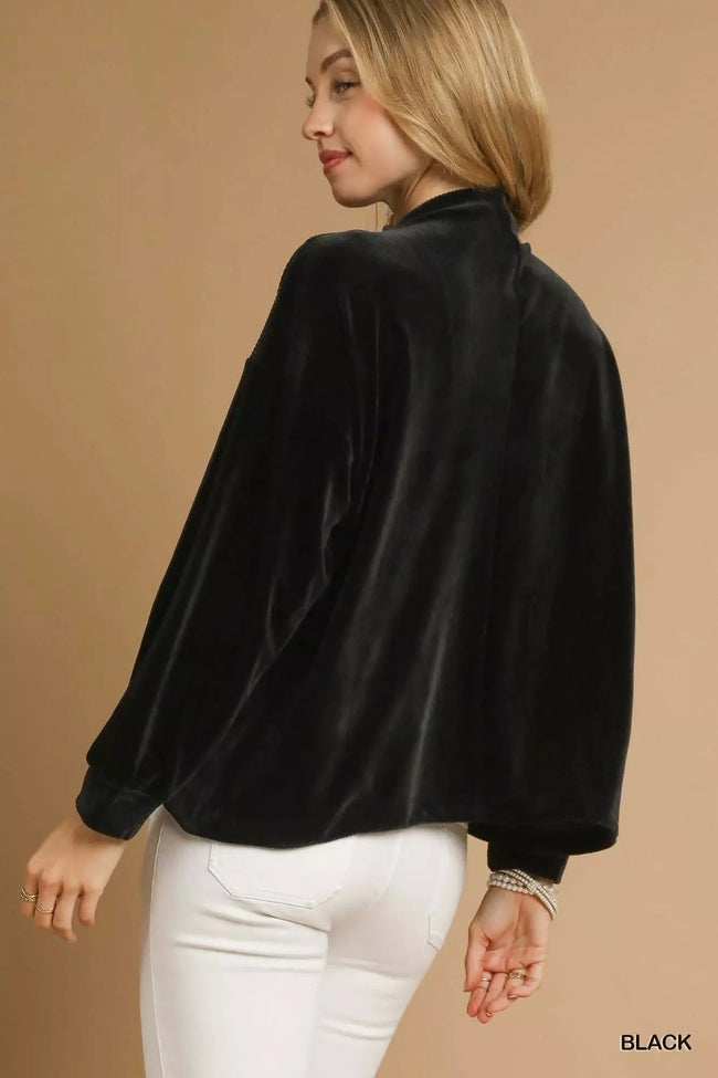 Umgee Ribbed Drawstring Hem Sweater  Style Ratio
