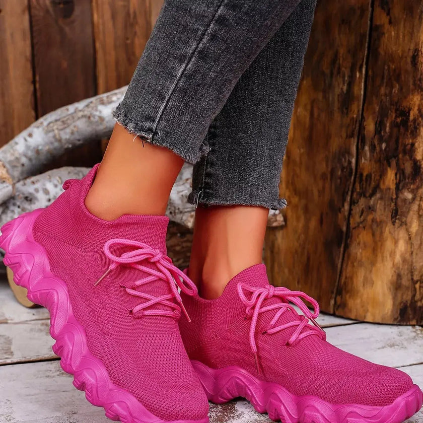 Round Toe Lace Up Athletic  Style Ratio