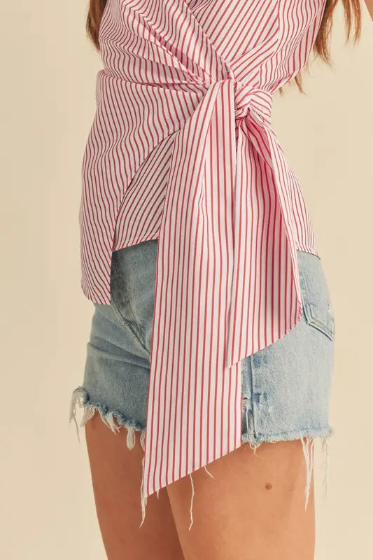 Aemi + Co Knotted Striped Top  Style Ratio