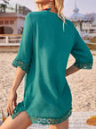 Lace Trim V-Neck Cover-Up  Style Ratio
