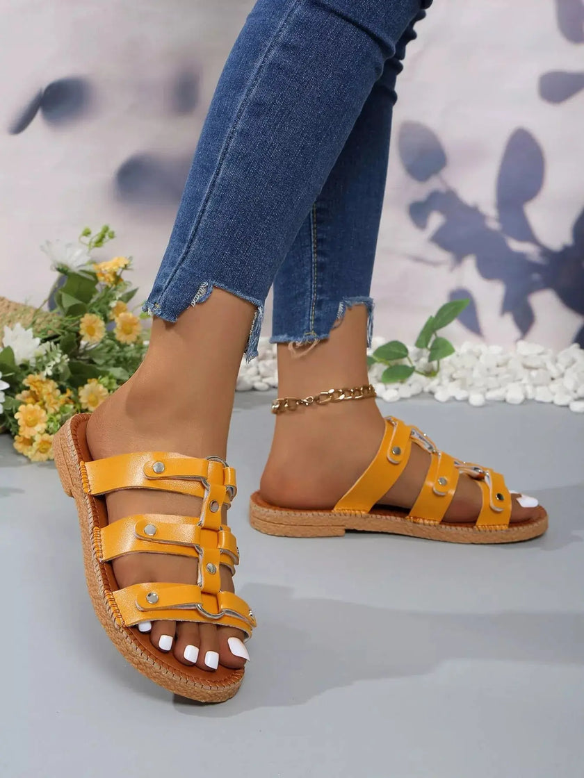 Studded Open Toe Sandals  Style Ratio