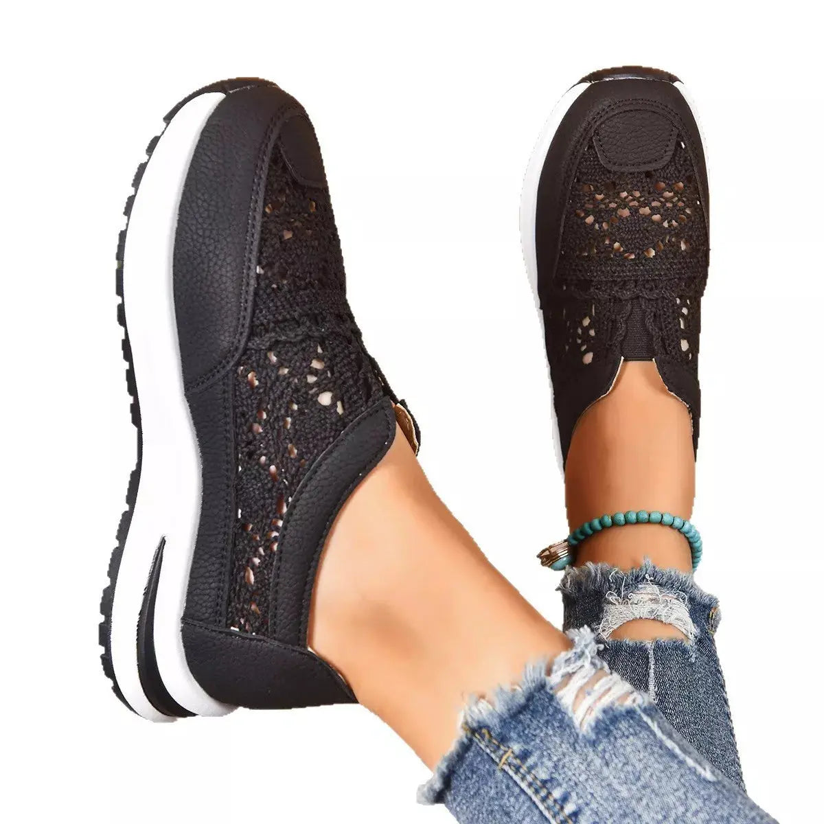 Breathable Round Toe Slip-Ons  Style Ratio