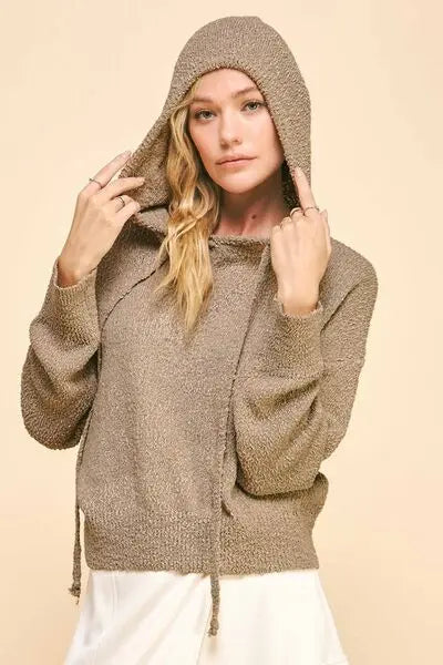 Davi & Dani Drop Shoulder Long Sleeve Hooded Sweatshirt  Style Ratio