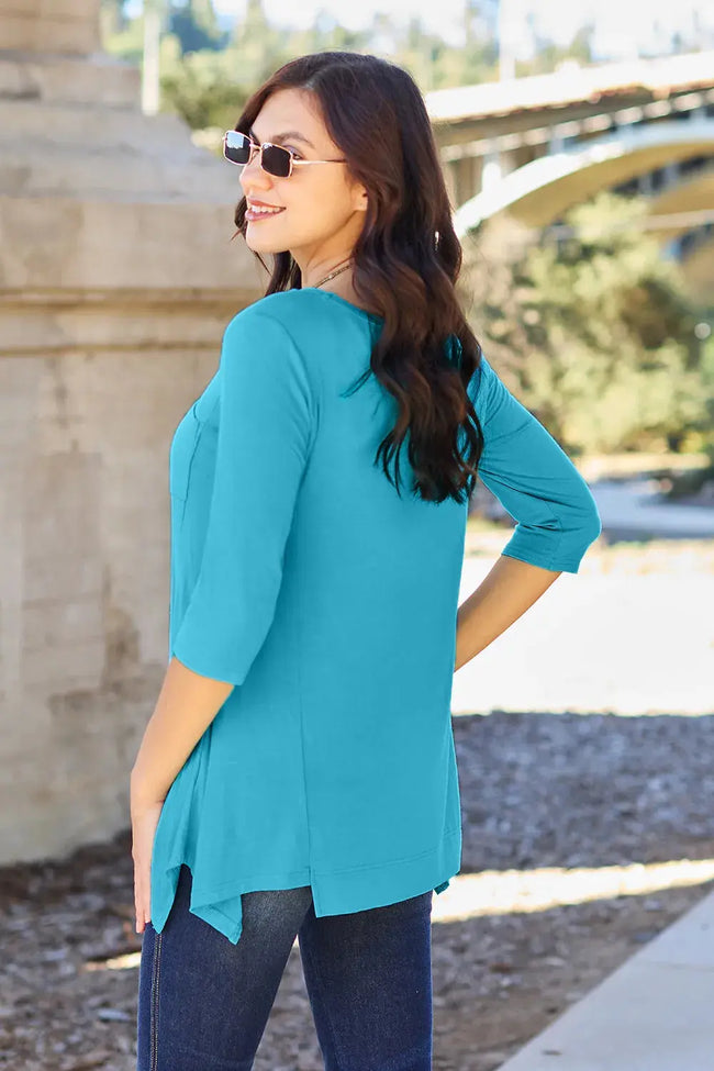 Basic Bae Full Size Round Neck Pocketed Long Sleeve Shirt  Style Ratio