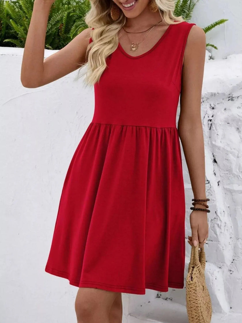 V-Neck Sleeveless Mini Dress  Style Ratio