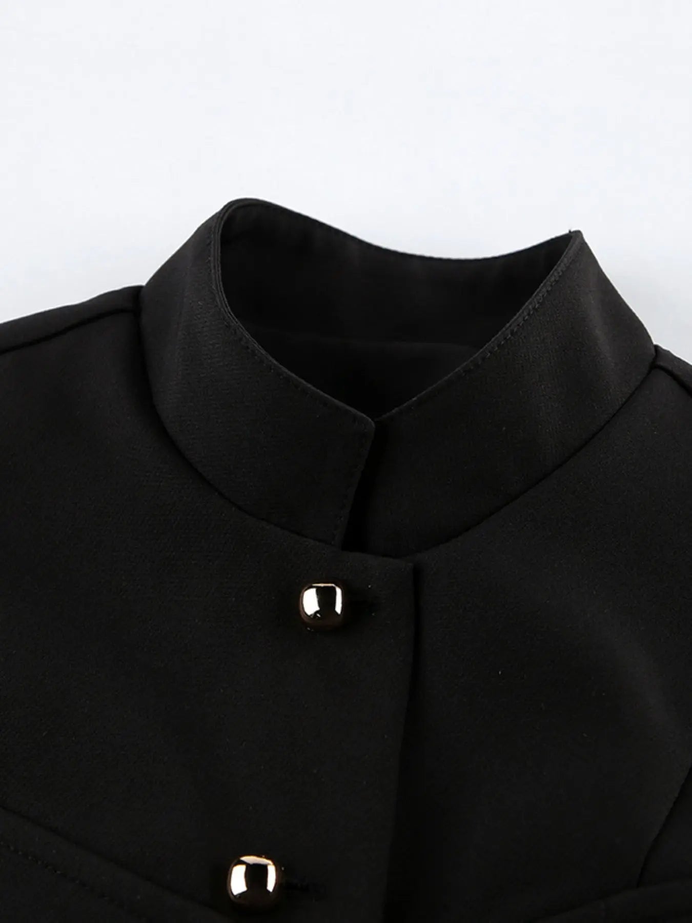 Stand Collar Button-Down Vest Coat  Style Ratio