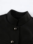 Stand Collar Button-Down Vest Coat  Style Ratio
