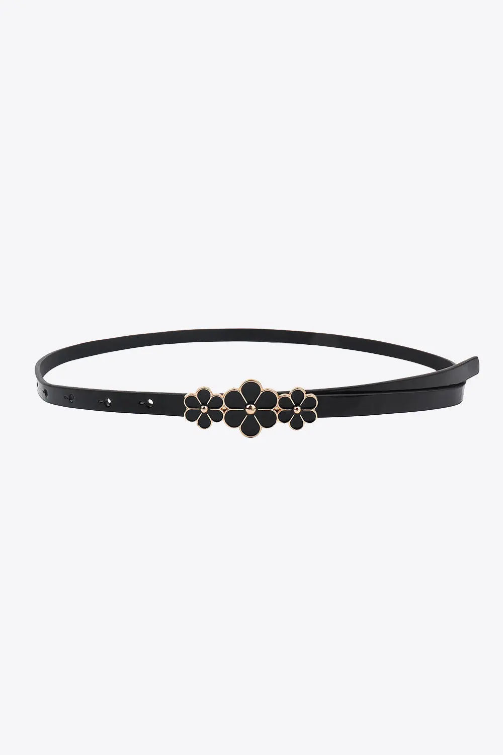 Flower Decor Skinny PU Belt  Style Ratio