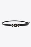 Flower Decor Skinny PU Belt  Style Ratio