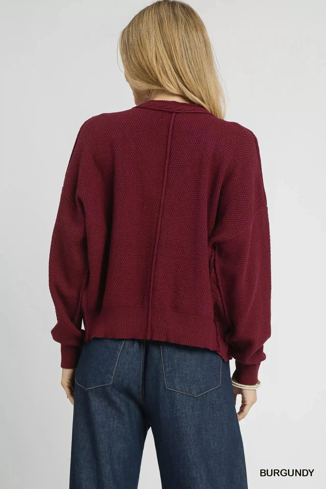 Umgee Chunky Cable Knit V-Neck Button Up Cardigan  Style Ratio
