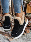 Furry Suede Round Toe Flat Sneakers  Style Ratio