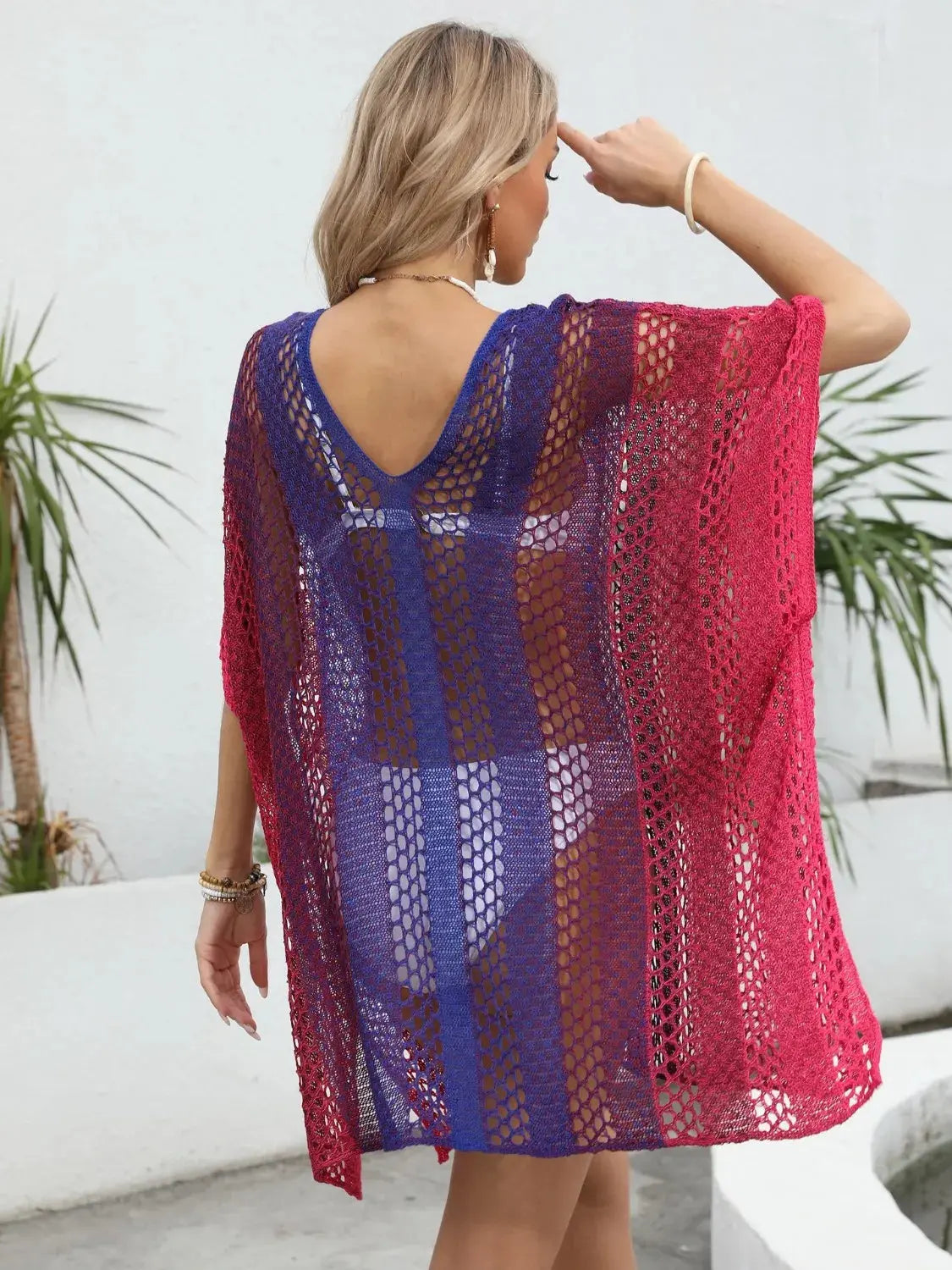 Rainbow Gradient Crochet Beach Cover Up  Style Ratio