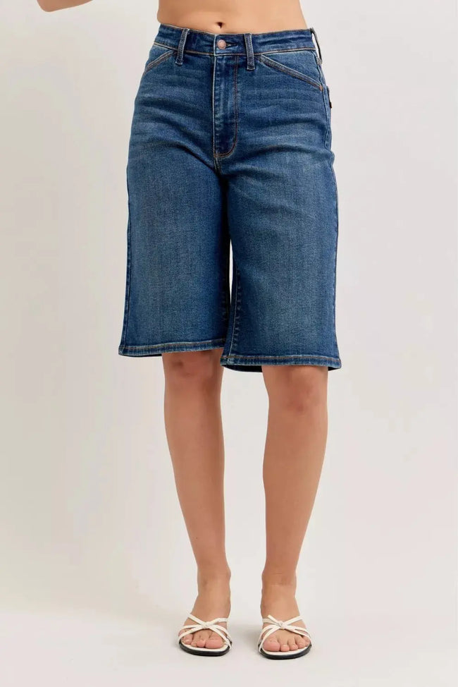 Judy Blue High Waist Bermuda Denim Shorts  Style Ratio