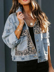 Leopard Print Patchwork Denim Jacket  Style Ratio