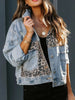Leopard Print Patchwork Denim Jacket  Style Ratio