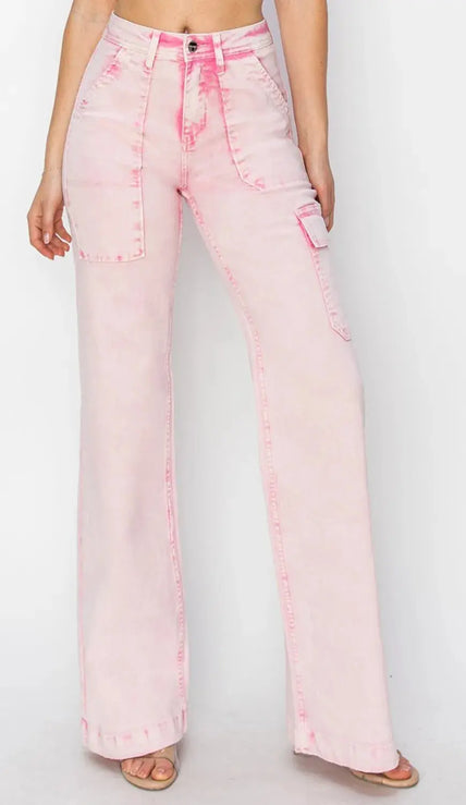RISEN Full Size High Rise Cargo Pocket Jeans  Style Ratio