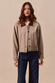 SO ME Cotton Twill Cropped Barn Jacket wtih Collar  Style Ratio