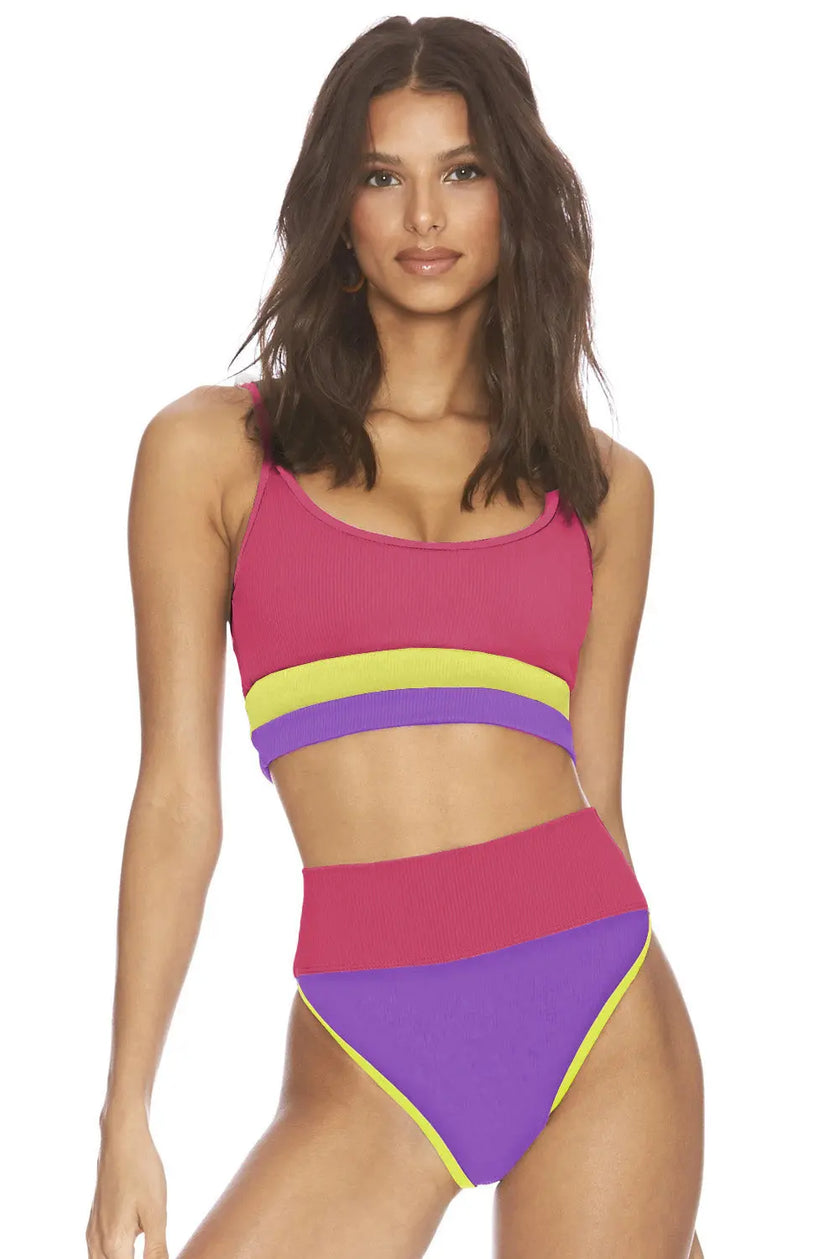 Color Block Spaghetti Strap Two-Piece Swimsuit  Style Ratio