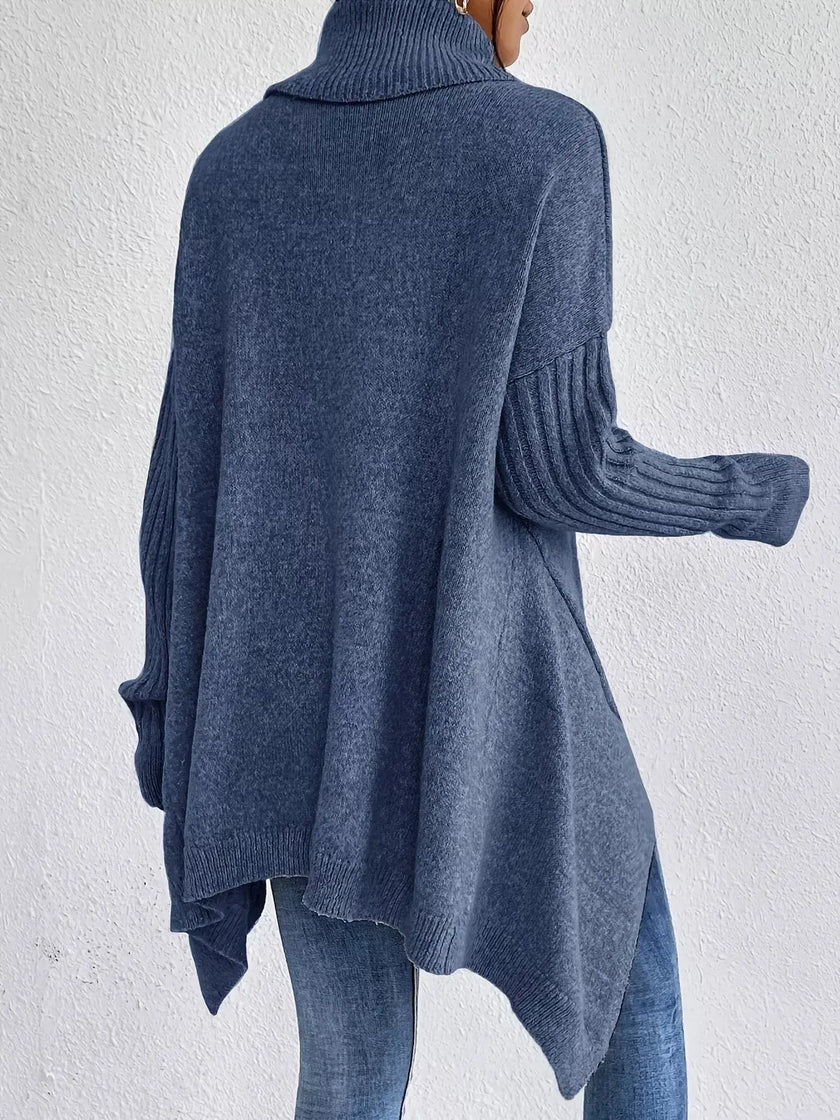 Turtleneck High-Low Hem Sweater  Style Ratio