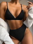 Spaghetti Strap Ribbed Bikini  Style Ratio