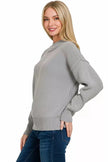 Zenana Wide Neckband Drop Shoulder Sweater  Style Ratio