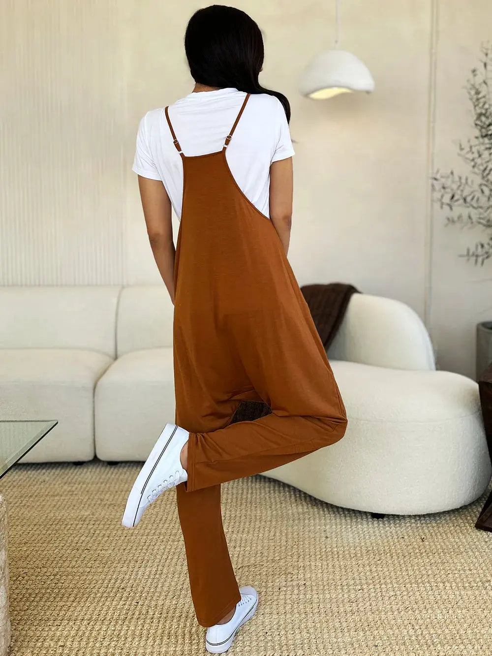 Double Take Full Size Sleeveless V-Neck Pocketed Jumpsuit  Style Ratio