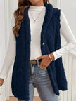 Button-Down Sherpa Hooded Vest Coat  Style Ratio