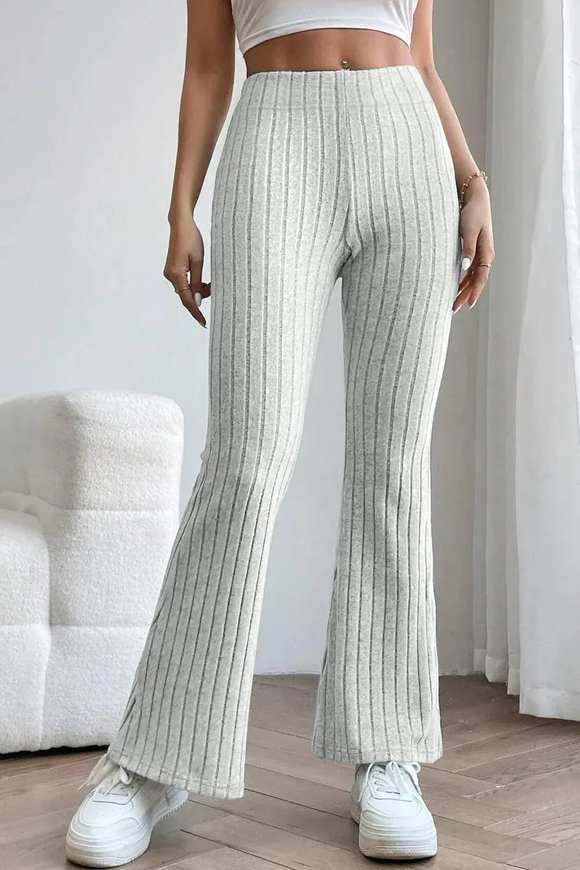 Basic Bae Full Size Ribbed High Waist Flare Pants  Style Ratio