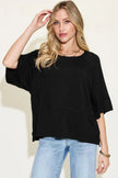 Basic Bae Bamboo Round Neck Exposed Seam Short Sleeve Shirt  Style Ratio