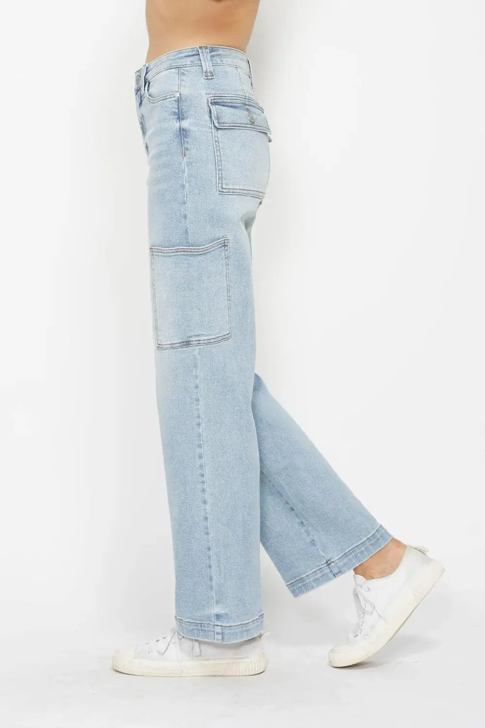 Judy Blue Full Size High Waist Straight Cargo Jeans  Style Ratio
